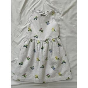 Janie and Jack Girls size 6 white floral dress